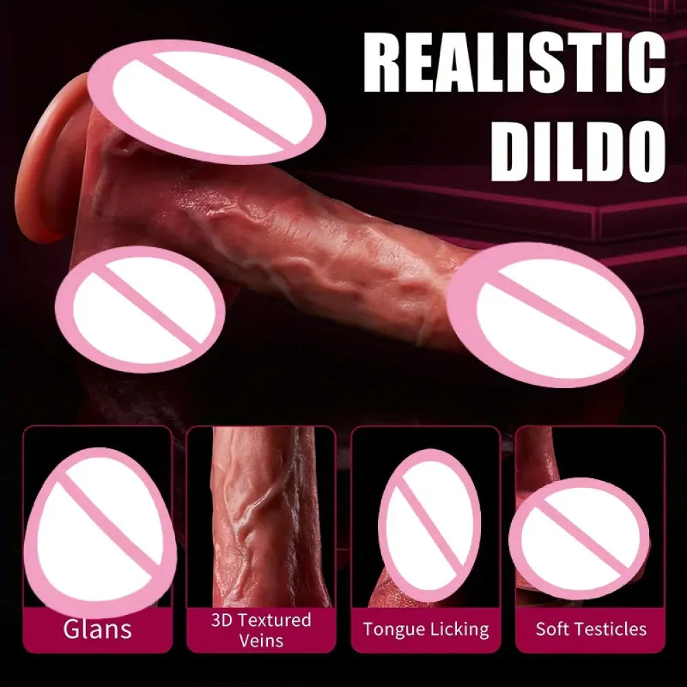 Telescopic Vibrator with Licking Stimulator and Anal Plug